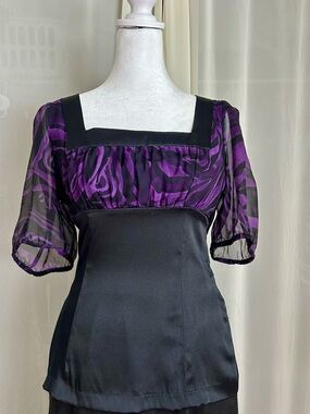 Vintage silk 90s witchy top